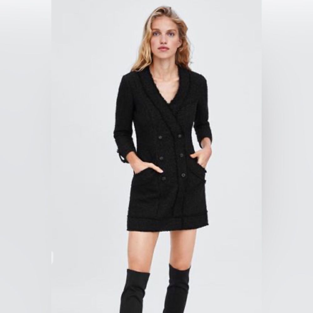 ZARA TWEED DRESS BLAZER DRESS